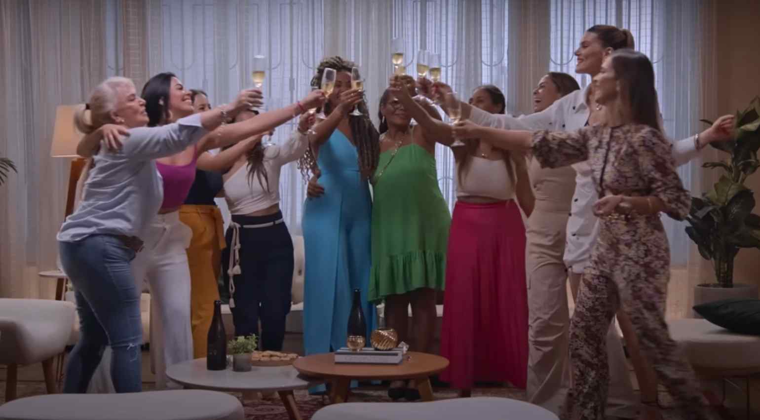 Love is Blind Brazil 4th season cast making a toast