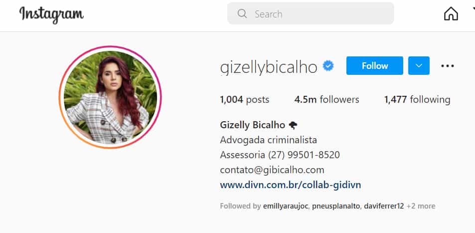 Gizelly Bicalho instagram