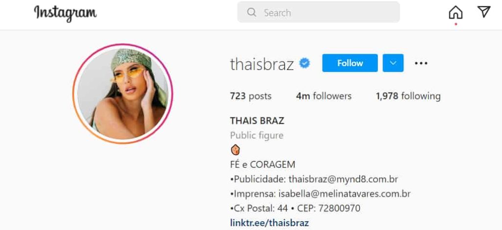 Thaís Braz instagram